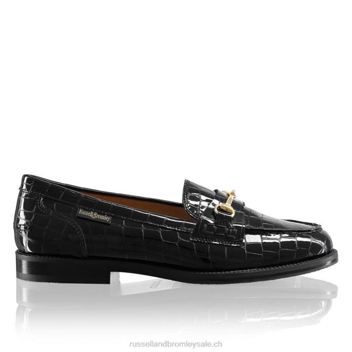 noir 8BN6195 femmes Russell And Bromley mocassins brewster à mors
