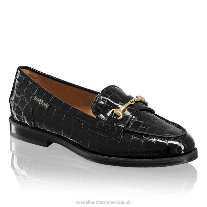 noir 8BN6195 femmes Russell And Bromley mocassins brewster à mors