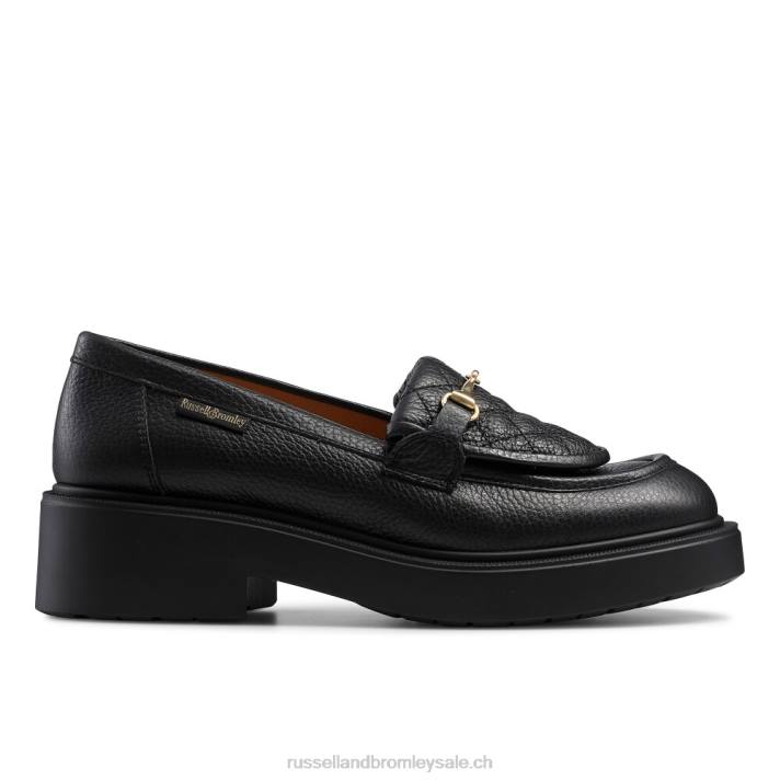 noir 8BN6197 femmes Russell And Bromley mocassins à mors matelassés