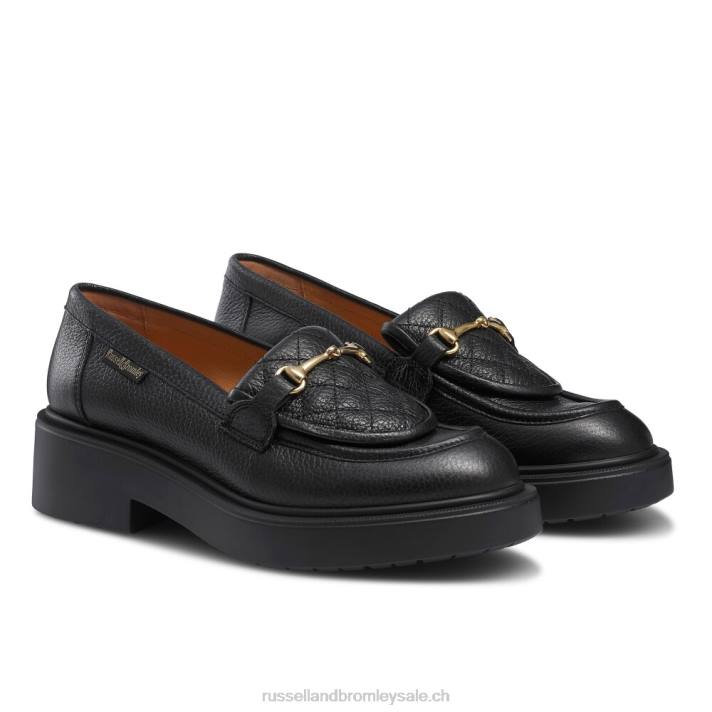 noir 8BN6197 femmes Russell And Bromley mocassins à mors matelassés