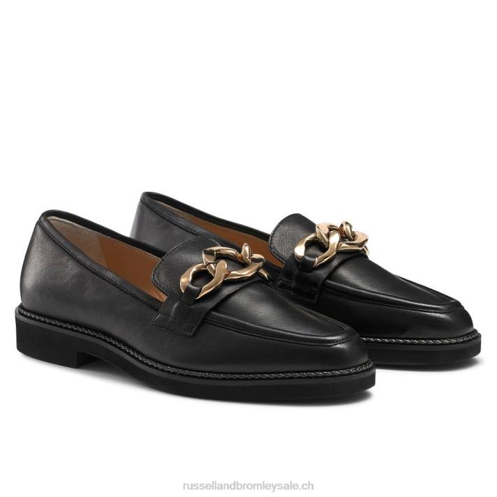 noir 8BN6200 femmes Russell And Bromley cléopâtre 3 anneaux mocassins