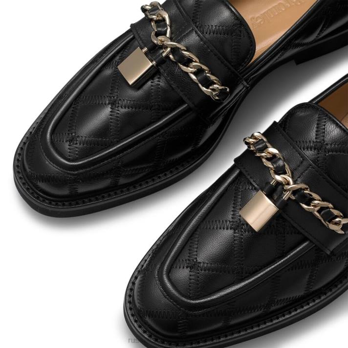 noir 8BN6203 femmes Russell And Bromley mocassins à chaîne kiya