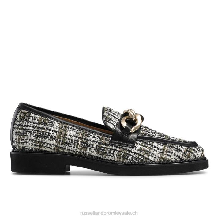 noir 8BN6205 femmes Russell And Bromley cléopâtre 3 anneaux mocassins
