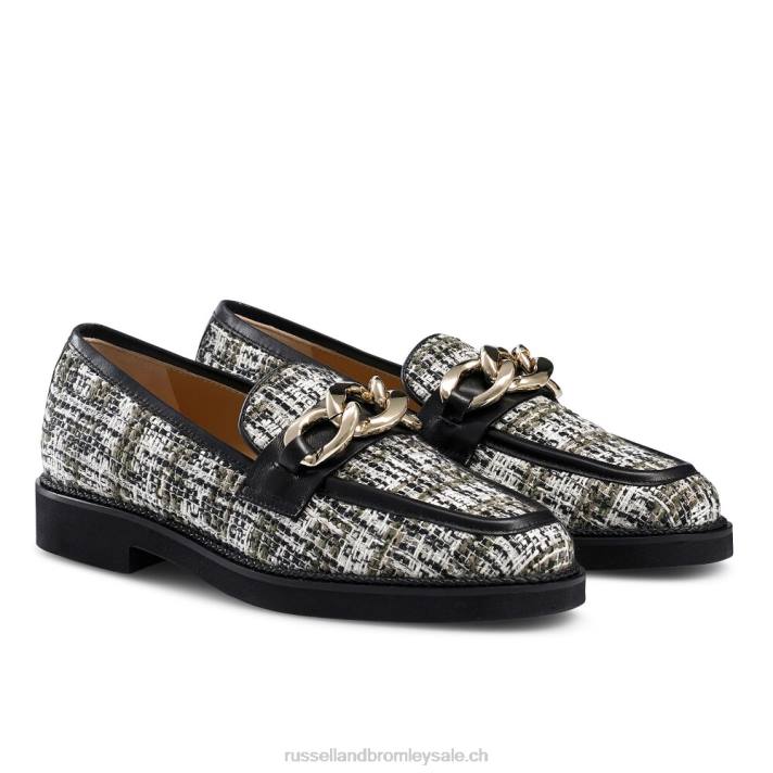 noir 8BN6205 femmes Russell And Bromley cléopâtre 3 anneaux mocassins