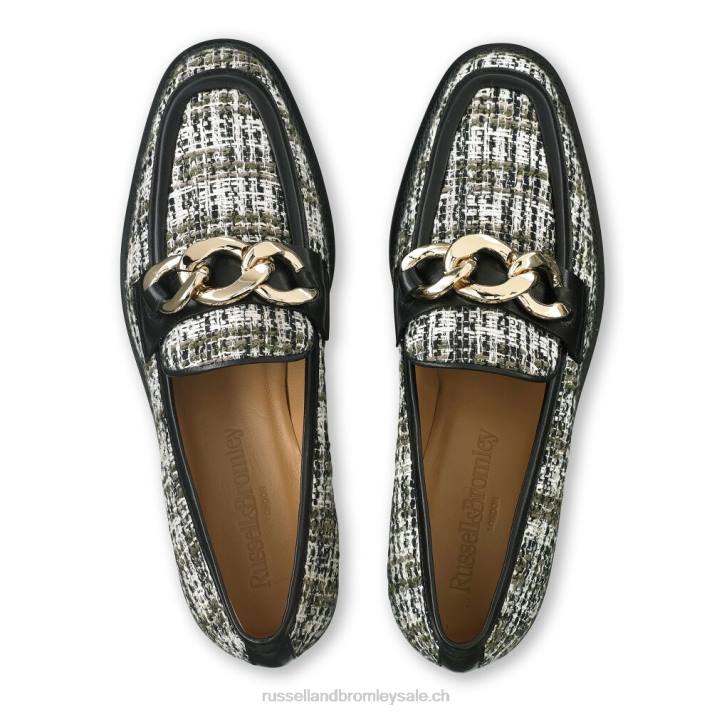 noir 8BN6205 femmes Russell And Bromley cléopâtre 3 anneaux mocassins