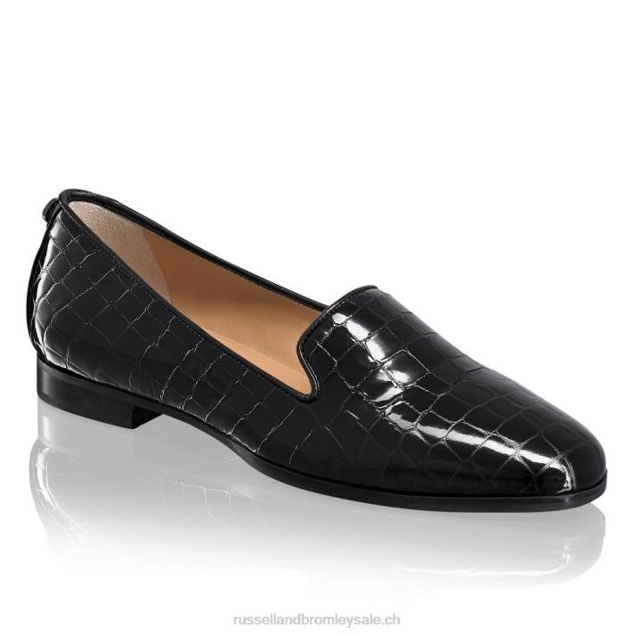 noir 8BN6219 femmes Russell And Bromley fumer pantoufle robe plat