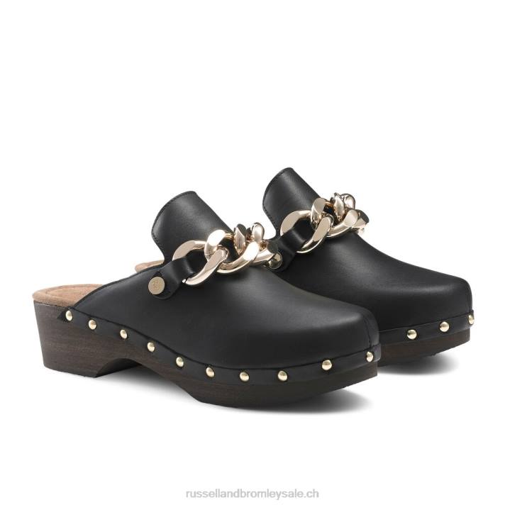 noir 8BN6230 femmes Russell And Bromley sabot fermé chaîne dellabosco