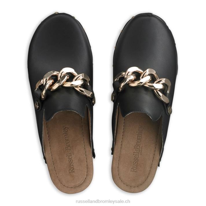 noir 8BN6230 femmes Russell And Bromley sabot fermé chaîne dellabosco