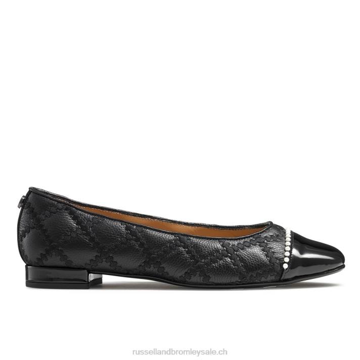 noir 8BN6240 femmes Russell And Bromley ballerine boulevard perle