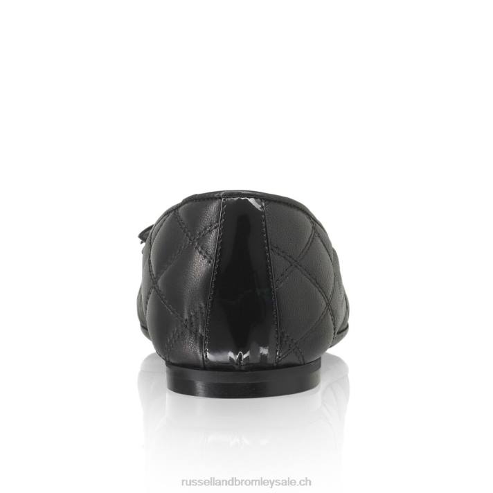 noir 8BN6242 femmes Russell And Bromley charmante ballerine matelassée