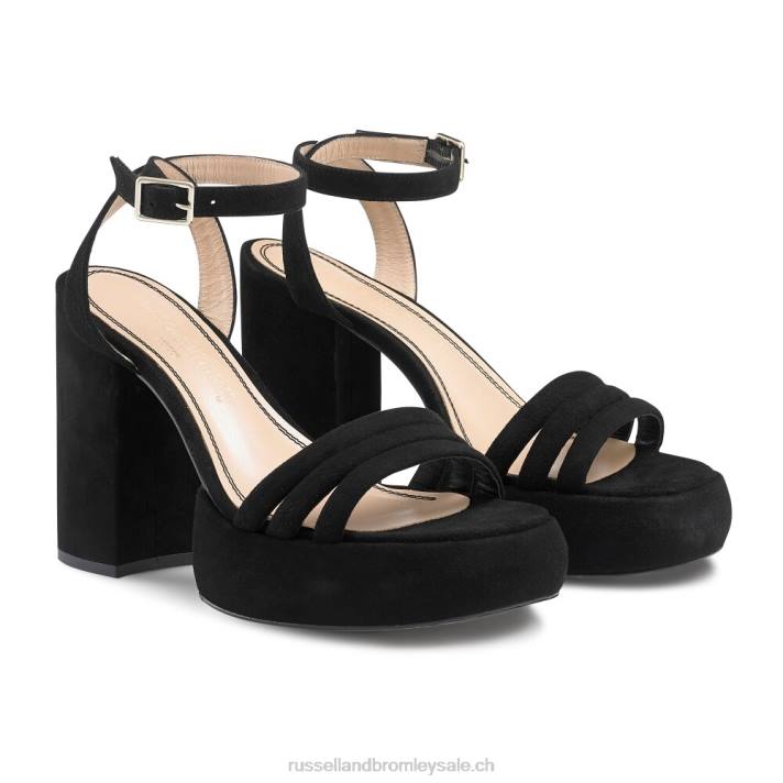noir 8BN6418 femmes Russell And Bromley plate-forme extrême tubulaire de sucrerie