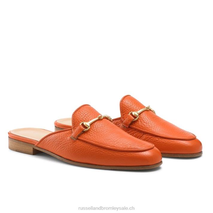 orange 8BN6237 femmes Russell And Bromley mocassins sans dossier mocassins