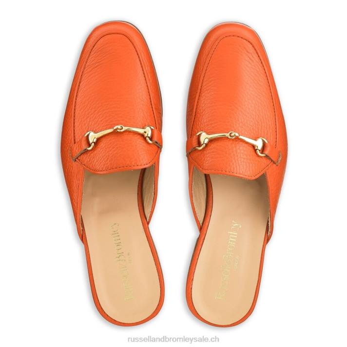 orange 8BN6237 femmes Russell And Bromley mocassins sans dossier mocassins