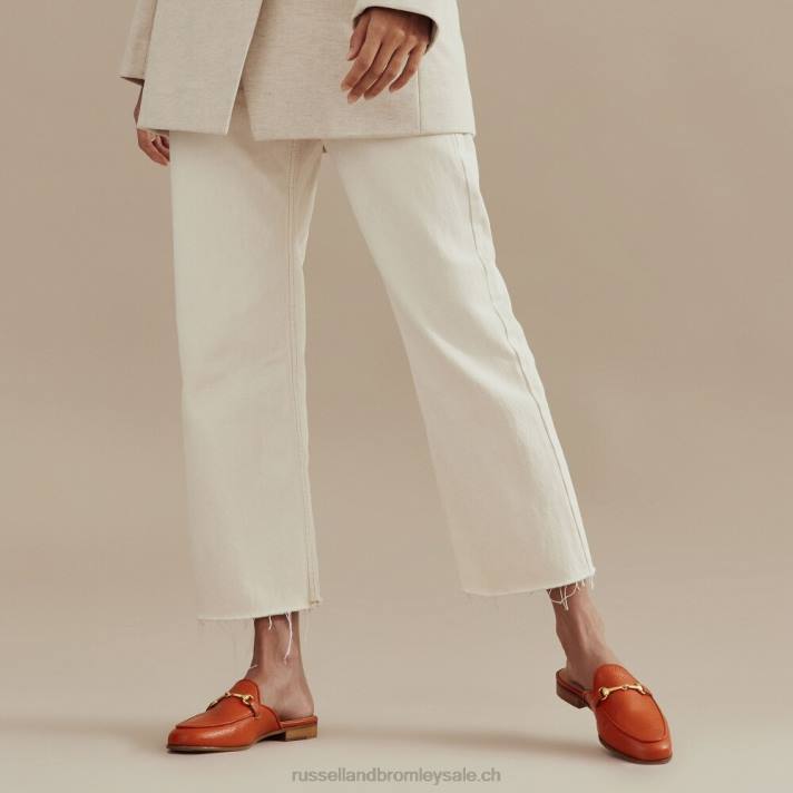 orange 8BN6237 femmes Russell And Bromley mocassins sans dossier mocassins