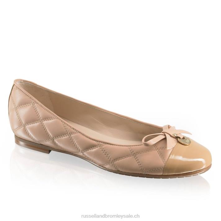 rose 8BN6244 femmes Russell And Bromley charmante ballerine matelassée