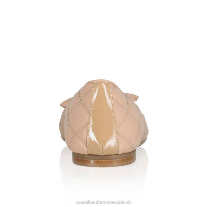 rose 8BN6244 femmes Russell And Bromley charmante ballerine matelassée