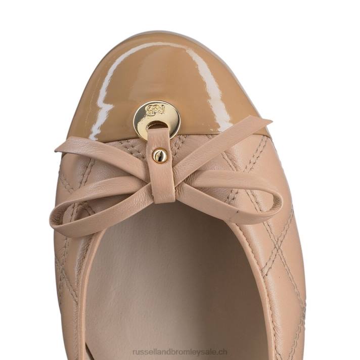 rose 8BN6244 femmes Russell And Bromley charmante ballerine matelassée