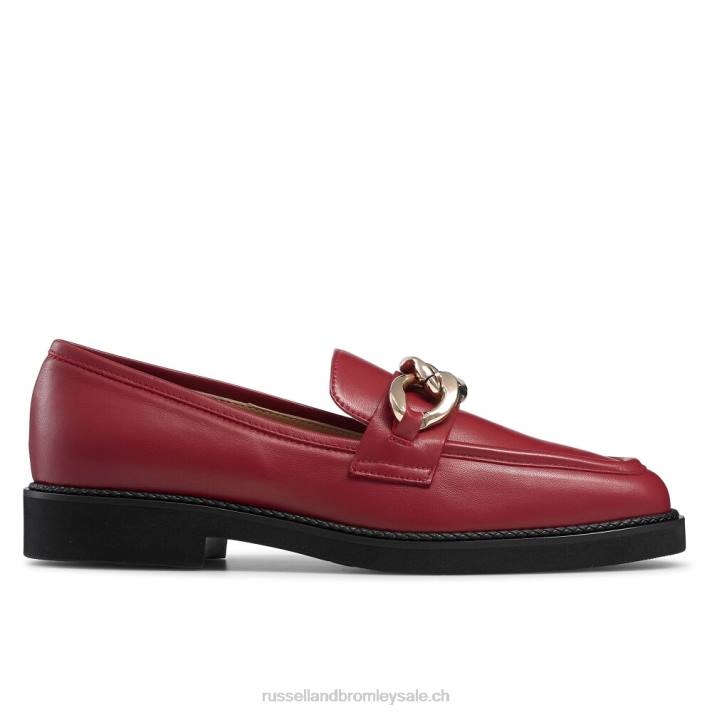 rouge 8BN6201 femmes Russell And Bromley cléopâtre 3 anneaux mocassins
