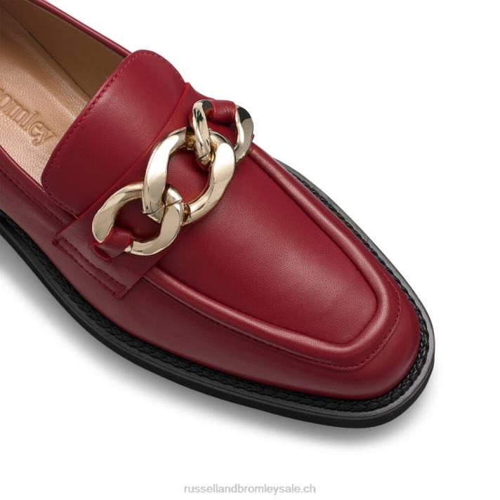 rouge 8BN6201 femmes Russell And Bromley cléopâtre 3 anneaux mocassins