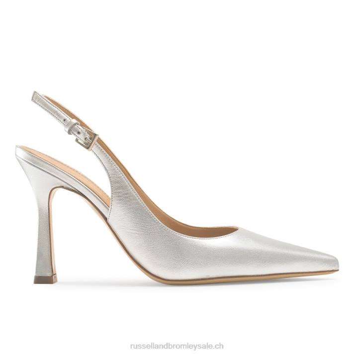 argent 8BN6104 femmes Russell And Bromley pompe à pointe à bride arrière