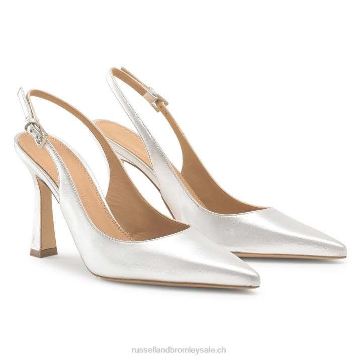 argent 8BN6104 femmes Russell And Bromley pompe à pointe à bride arrière
