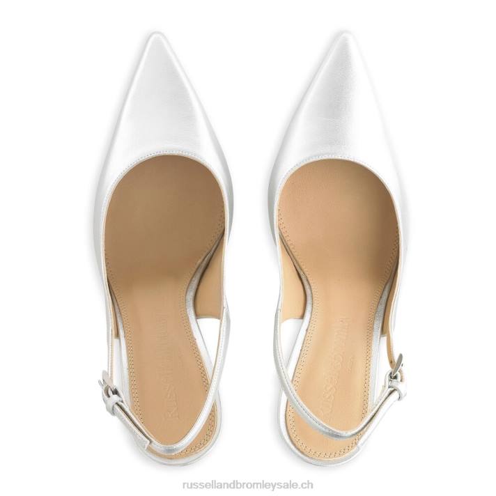 argent 8BN6104 femmes Russell And Bromley pompe à pointe à bride arrière