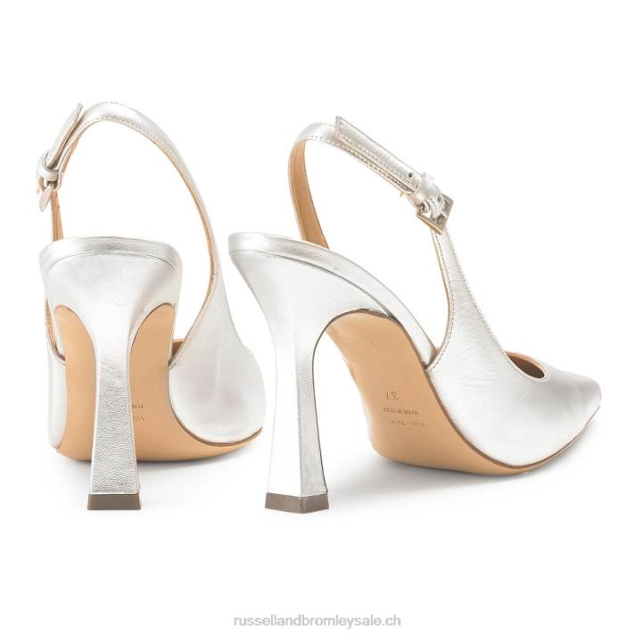 argent 8BN6104 femmes Russell And Bromley pompe à pointe à bride arrière
