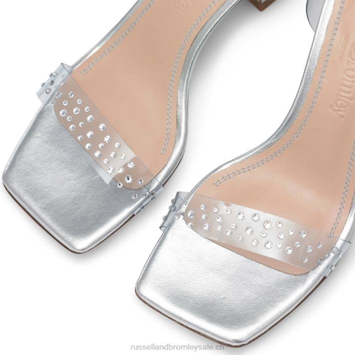 argent 8BN6148 femmes Russell And Bromley sandale en deux parties negroni