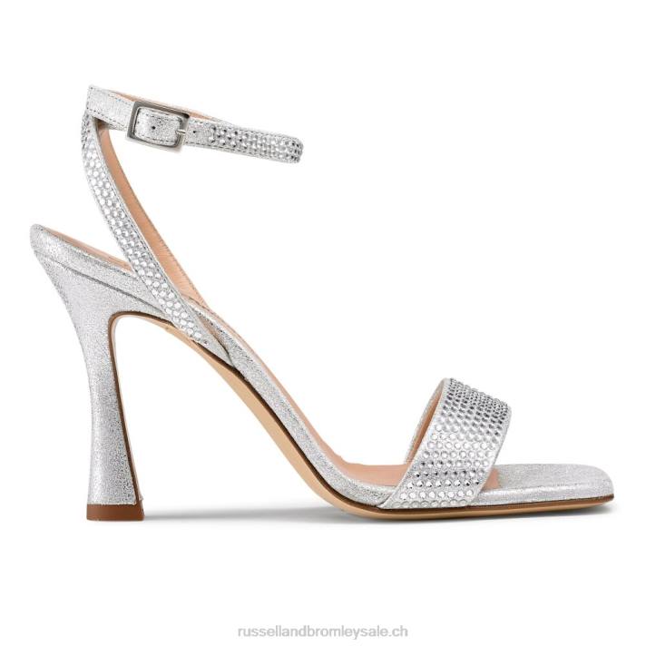 argent 8BN6168 femmes Russell And Bromley sandale à talon et lanières cosmo