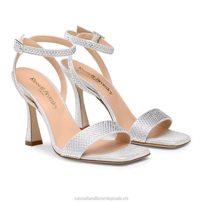 argent 8BN6168 femmes Russell And Bromley sandale à talon et lanières cosmo