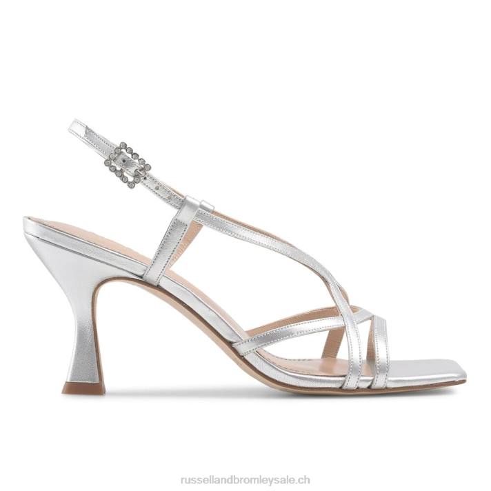 argent 8BN6420 femmes Russell And Bromley sandale prosecco à talon chaton à lanières