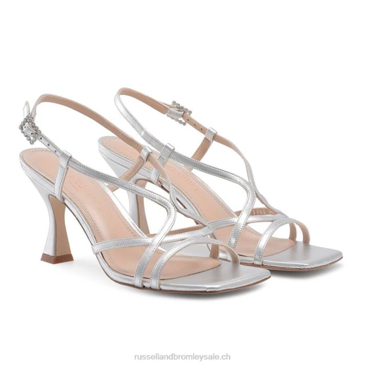 argent 8BN6420 femmes Russell And Bromley sandale prosecco à talon chaton à lanières