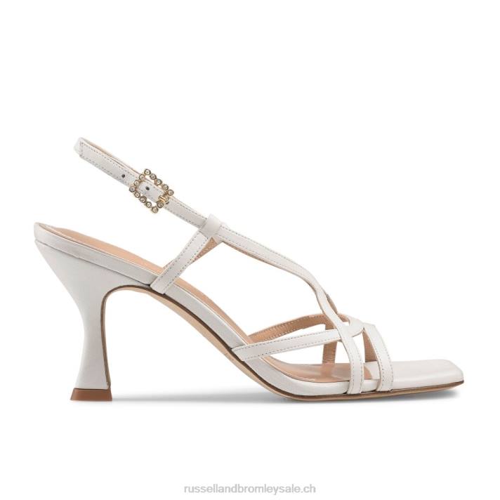 beige 8BN6419 femmes Russell And Bromley sandale prosecco à talon chaton à lanières