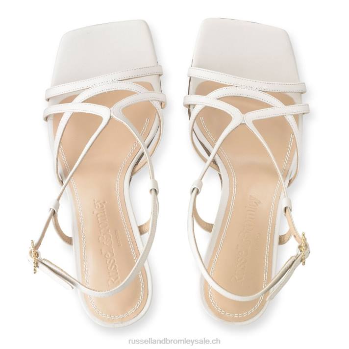 beige 8BN6419 femmes Russell And Bromley sandale prosecco à talon chaton à lanières