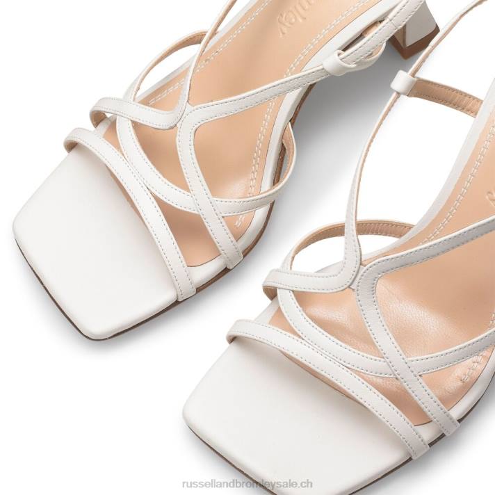 beige 8BN6419 femmes Russell And Bromley sandale prosecco à talon chaton à lanières