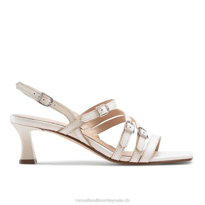 blanc 8BN6123 femmes Russell And Bromley sandale à boucle à lanières Sun Beam