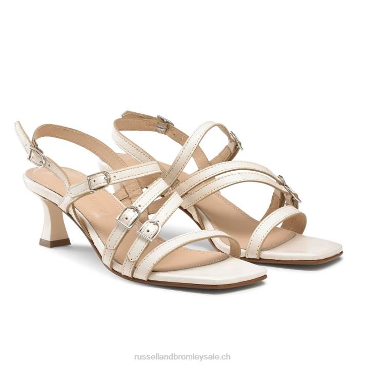 blanc 8BN6123 femmes Russell And Bromley sandale à boucle à lanières Sun Beam