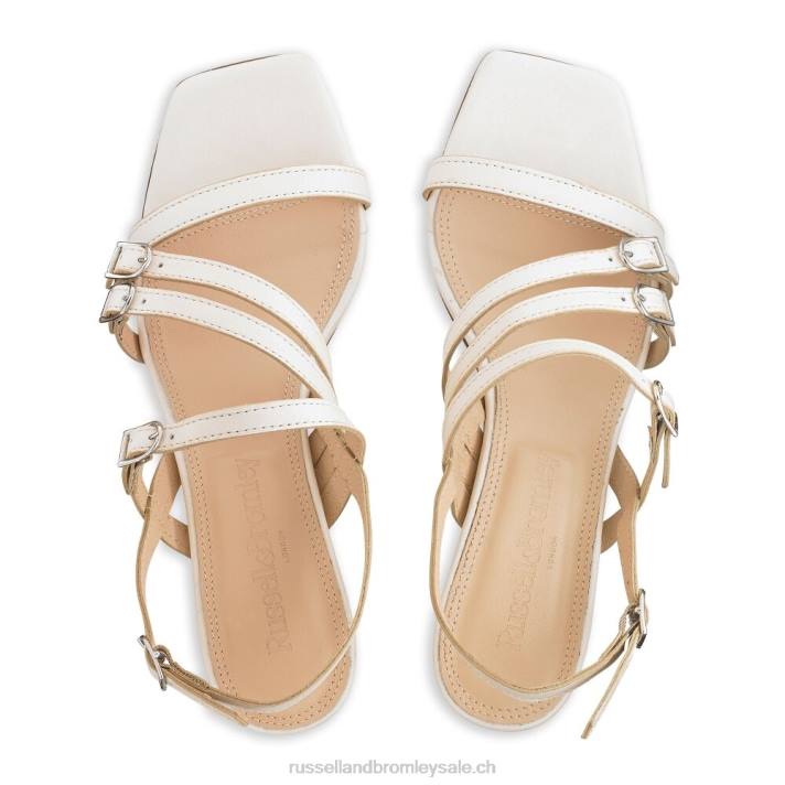 blanc 8BN6123 femmes Russell And Bromley sandale à boucle à lanières Sun Beam