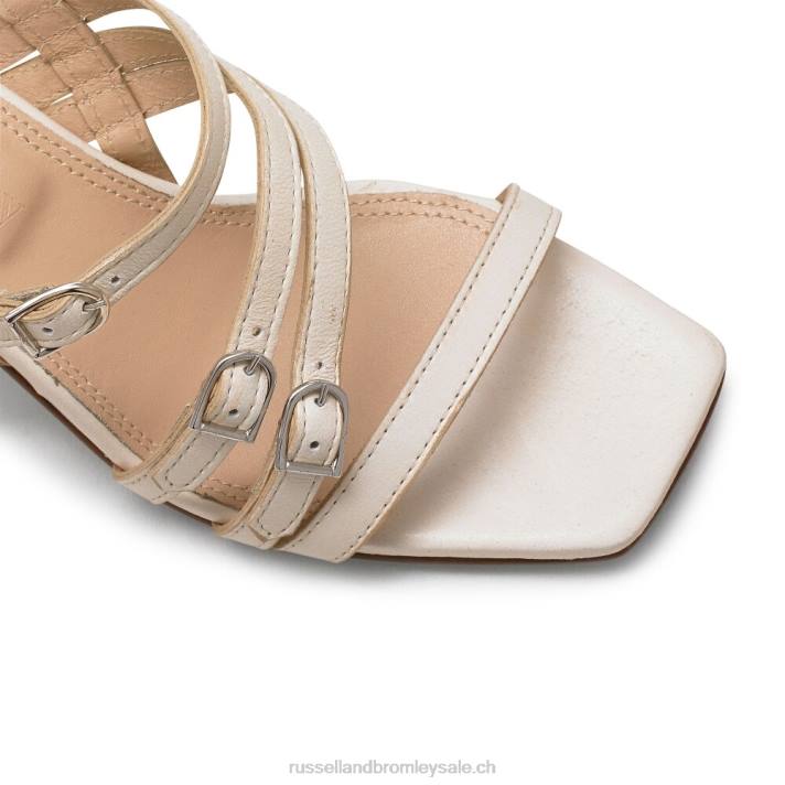 blanc 8BN6123 femmes Russell And Bromley sandale à boucle à lanières Sun Beam