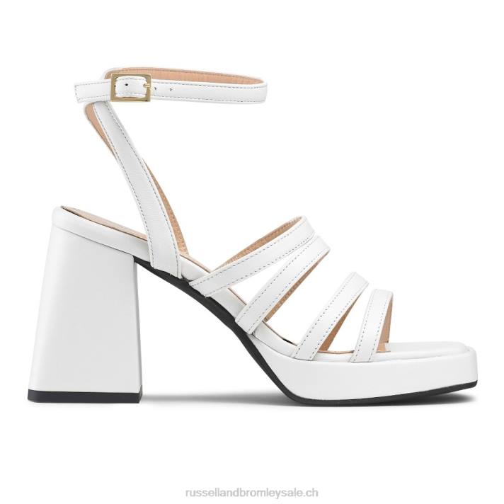 blanc 8BN6178 femmes Russell And Bromley plate-forme de talon évasé à lanières yeahbaby