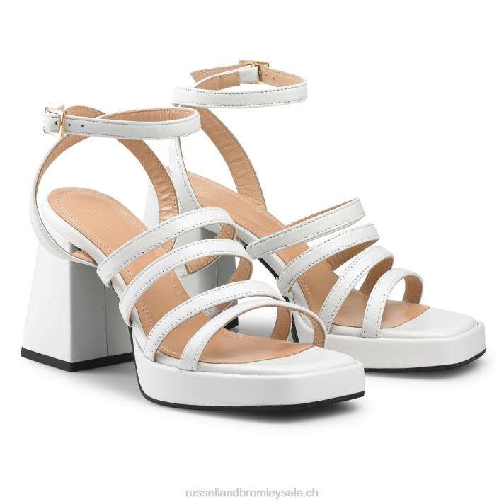 blanc 8BN6178 femmes Russell And Bromley plate-forme de talon évasé à lanières yeahbaby