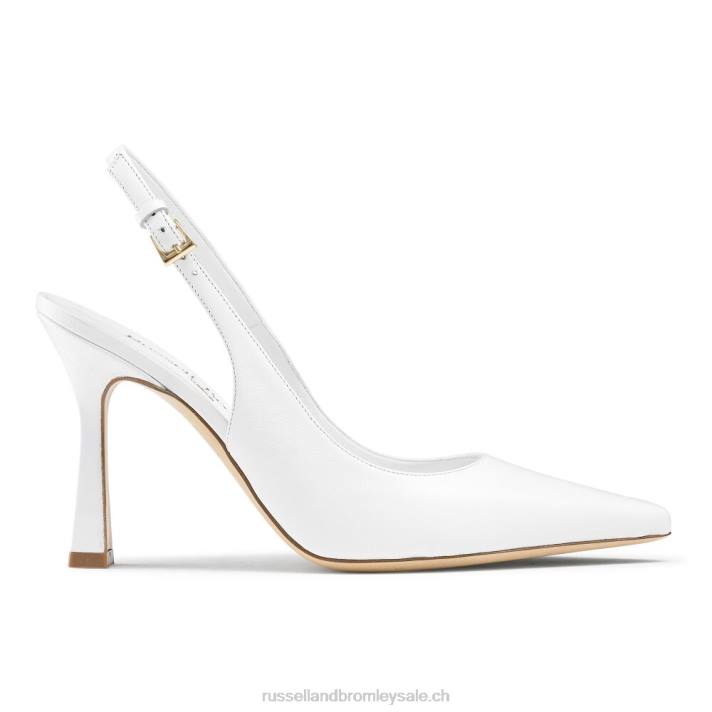 blanc 8BN6190 femmes Russell And Bromley pompe à pointe à bride arrière