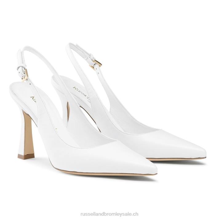 blanc 8BN6190 femmes Russell And Bromley pompe à pointe à bride arrière