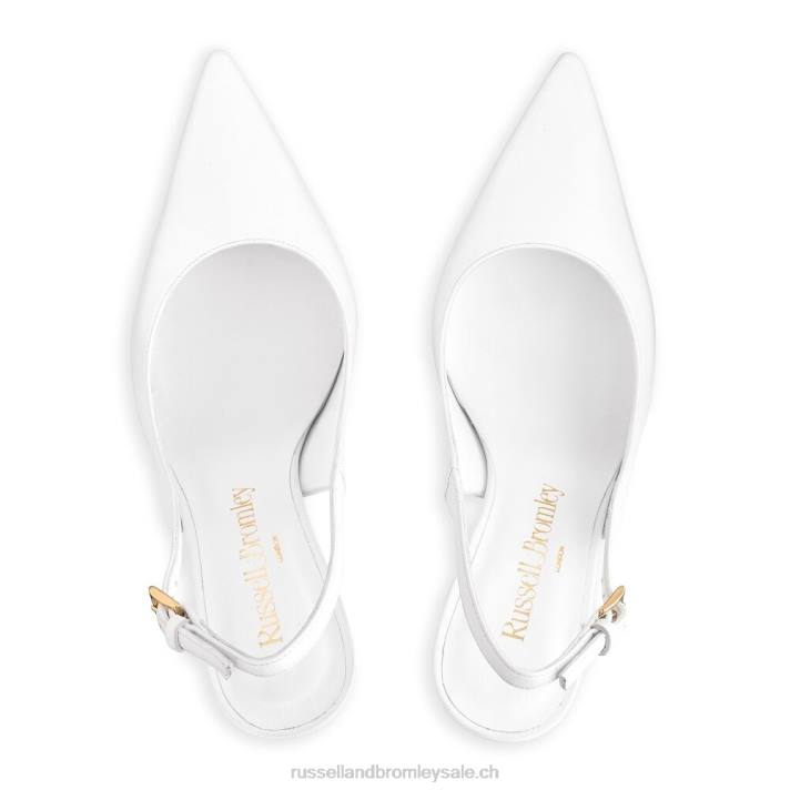 blanc 8BN6190 femmes Russell And Bromley pompe à pointe à bride arrière