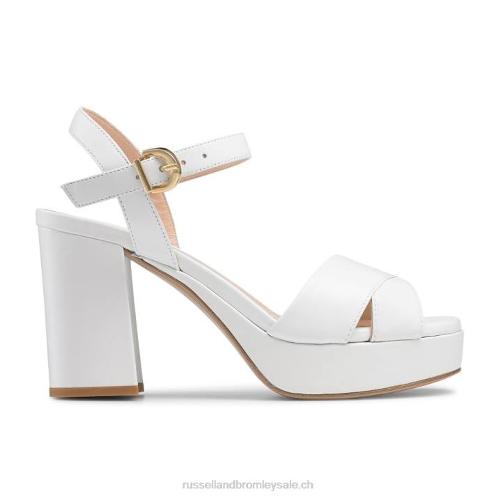 blanc 8BN6417 femmes Russell And Bromley sandale à plateforme classique topform