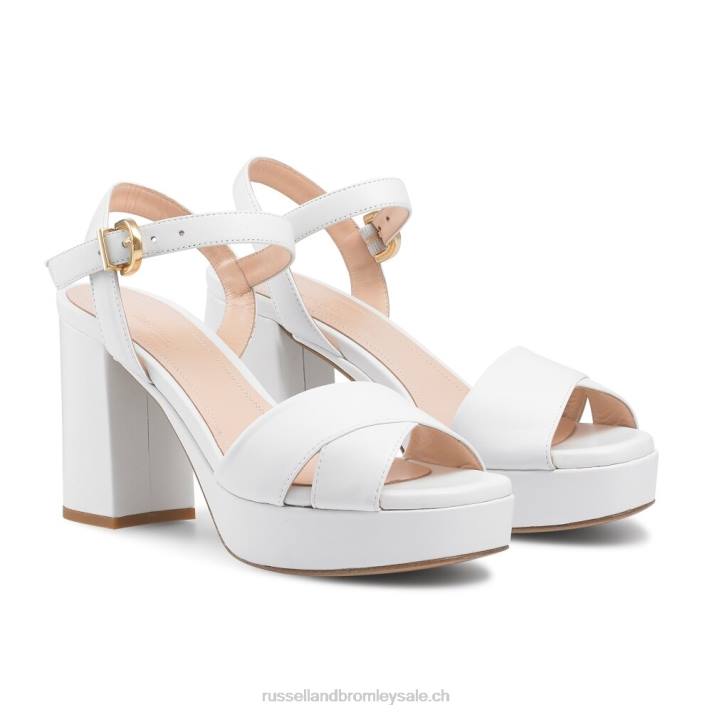blanc 8BN6417 femmes Russell And Bromley sandale à plateforme classique topform