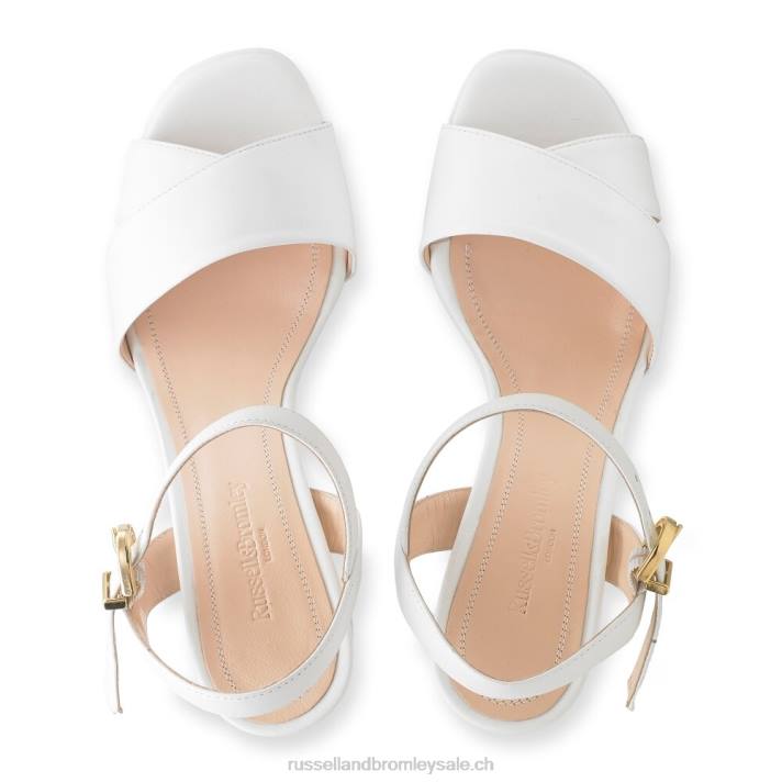 blanc 8BN6417 femmes Russell And Bromley sandale à plateforme classique topform