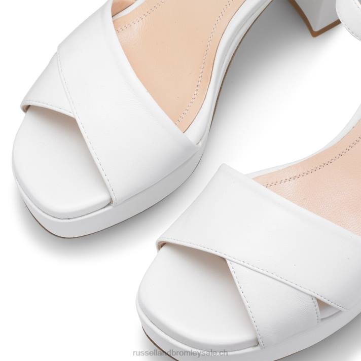 blanc 8BN6417 femmes Russell And Bromley sandale à plateforme classique topform