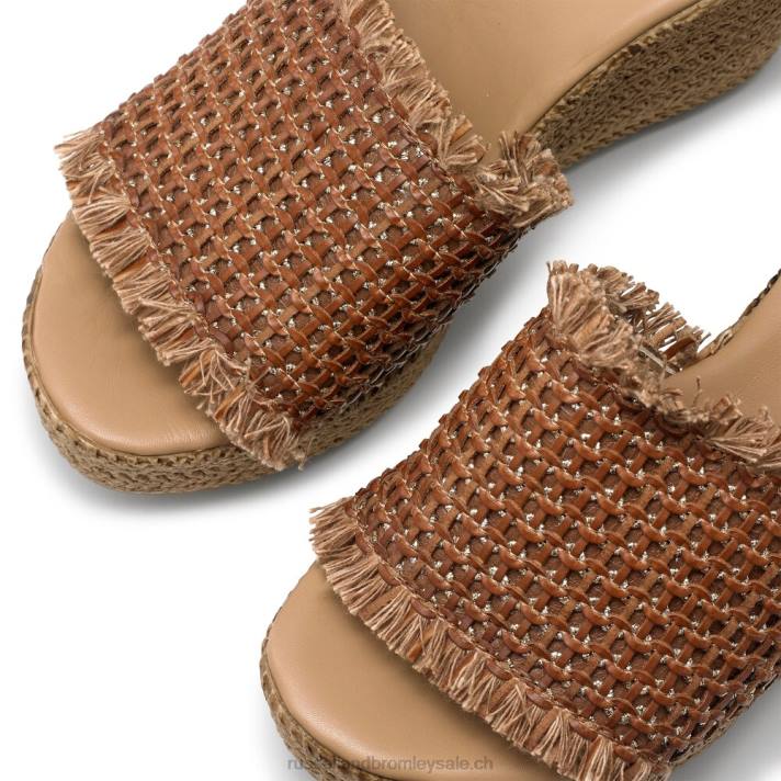 brun 8BN6165 femmes Russell And Bromley mule compensée tissage libertin