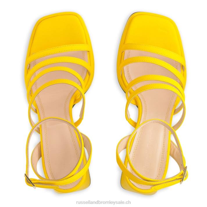 jaune 8BN6171 femmes Russell And Bromley plate-forme de talon évasé à lanières yeahbaby